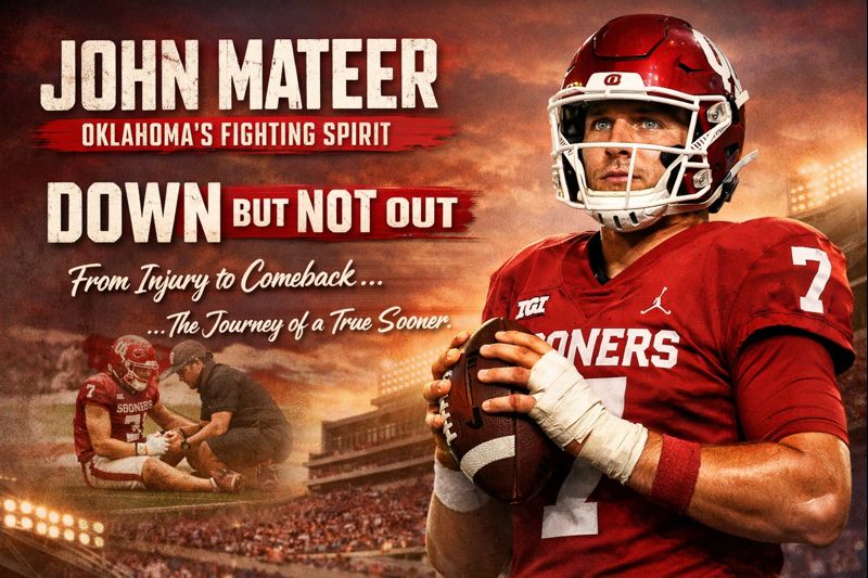 John Mateer Oklahoma Sooners quarterback in action