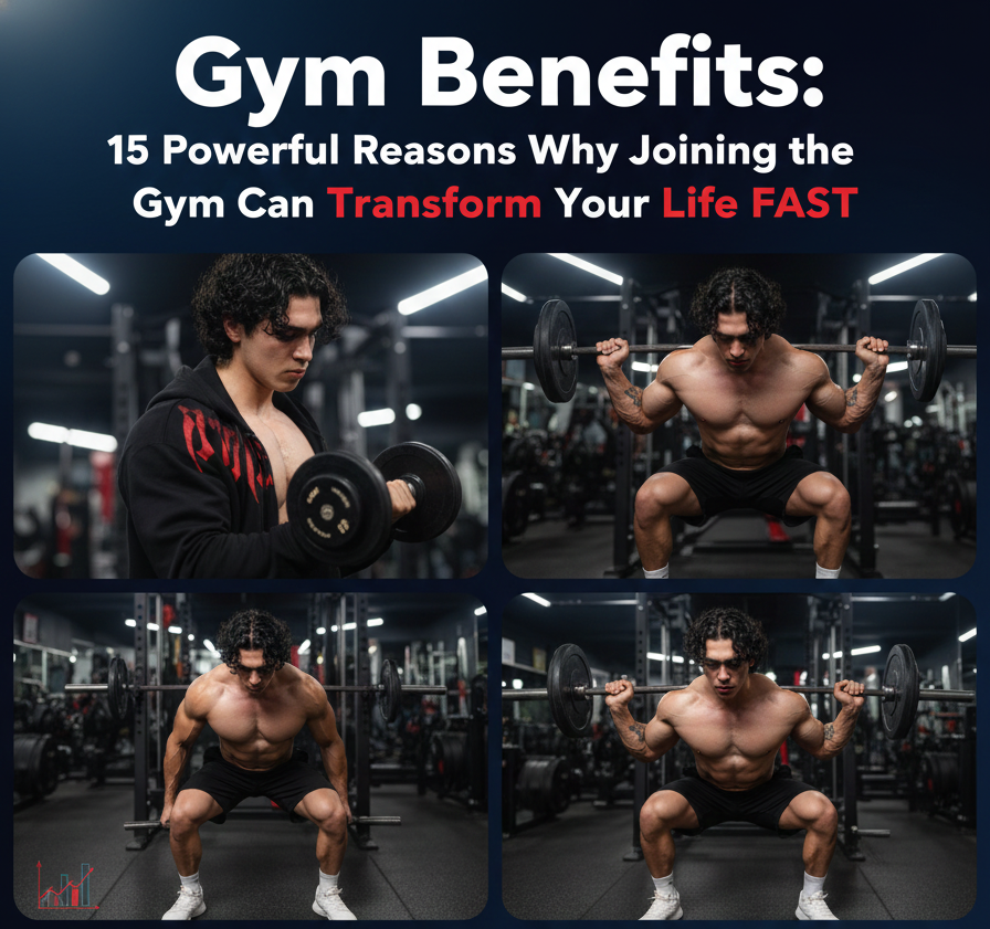 Gym Benefits for weight loss muscle building and better mental health through daily workouts